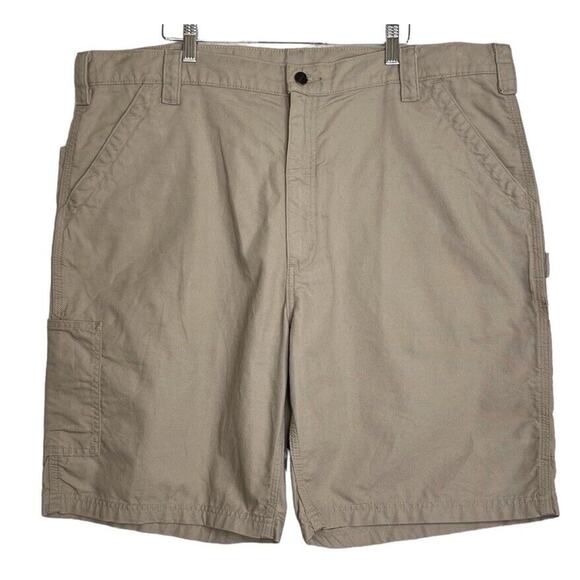 Carhartt Shorts Mens Loose Fit Utility Sz 42 Tan Zip Cotton Workwear Casual - Picture 1 of 11